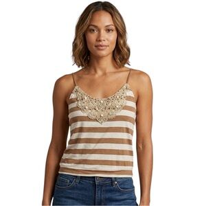 Express Y2K Vintage Embellished Striped Cami - Size Small